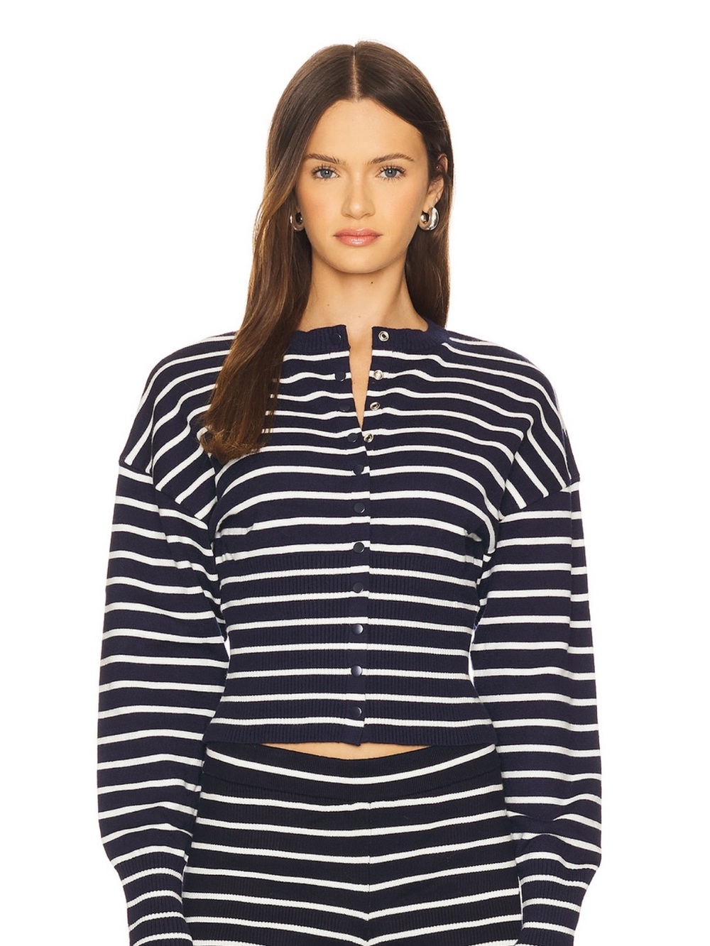Lioness - Head in the Clouds Cardigan in Navy Stripe